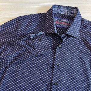 Robert Graham Casual Shirt Youth 18-20 XL Multicolor 100% Cotton Button Down